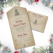 ライトクラフト付きヴィンテージクリスマスツ結婚リー オールインワン招待状