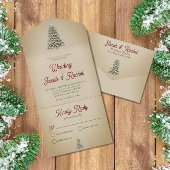 ライトクラフト付きヴィンテージクリスマスツ結婚リー オールインワン招待状
