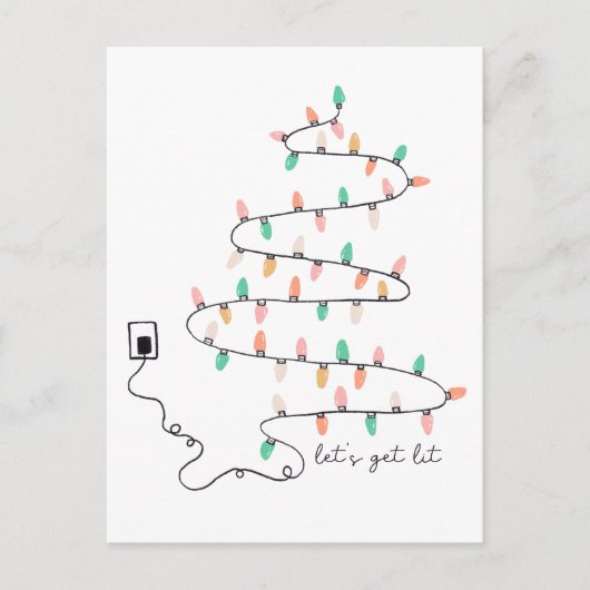 ライトクリスマスを引用文しよう ポストカード (正面)