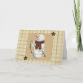 ライトクリスマスカード付き雪だるま シーズンカード (正面)