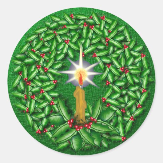 ライトクリスマスステッカー ラウンドシール (正面)