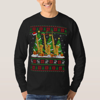 ライトクリスマスセータースタイル醜いサンタザックスChr Tシャツ