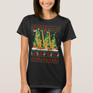 ライトクリスマスセータースタイル醜いサンタザックスChr Tシャツ