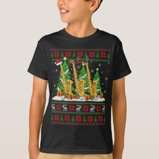 ライトクリスマスセータースタイル醜いサンタザックスChr Tシャツ