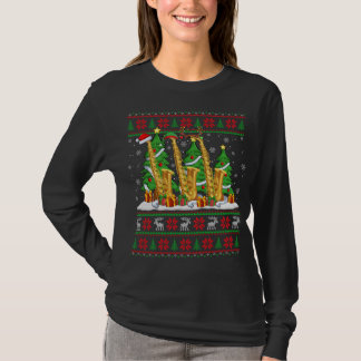 ライトクリスマスセータースタイル醜いサンタザックスChr Tシャツ