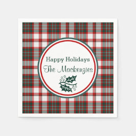 ライトクリスマスプレッドパターンのパーソナル スタンダードカクテルナプキン