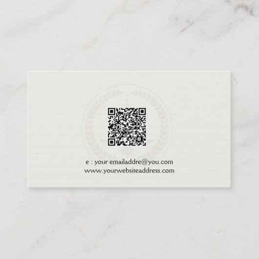 ライトクリームスケールのジャスティスウォーターマークビジネスCa 名刺 (裏面)