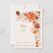 ライトクリームテラコッタフローラリース結婚ズ 出欠カード (正面)