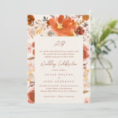 ライトクリームテラコッタモノグラム縁どフローラ 招待状 (スタンド正面)