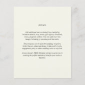 ライトクリームバジェット結婚式の招待 (裏面)