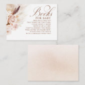 ライトクリームフローラエキゾチックBohoベビーシャワーブックス エンクロージャーカード (正面/裏面)