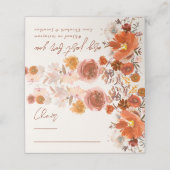 ライトクリームフローラ秋結婚シートのテーブル プレイスカード (外部開封)