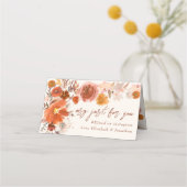 ライトクリームフローラ秋結婚シートのテーブル プレイスカード (裏面)