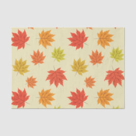 ライトクリーム地に色鮮やかな秋の紅葉 薄葉紙