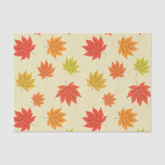 ライトクリーム地に色鮮やかな秋の紅葉 薄葉紙 (正面)