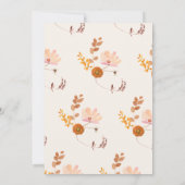 ライトクリーム焦げオレンジフローラ結婚アーチ 招待状 (裏面)