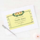 ライトクリーム製品ラベルイエローローズダイヤモンド 長方形シール (封筒)