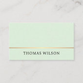 ライトグエレガントリーンフェイク金ゴールドラインコンサルタント 名刺 (正面)