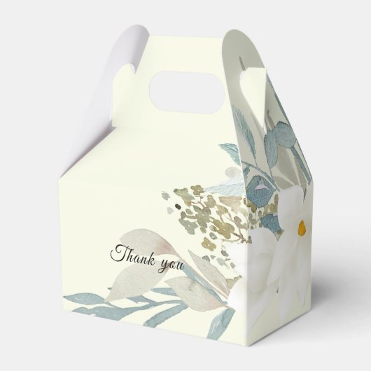 ライトグエレガントリーンフローラ結婚式の引き出物ボックス フェイバーボックス (裏面サイド)