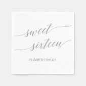 ライトグエレガントレイ書道Sweet sixteen スタンダードカクテルナプキン (正面)