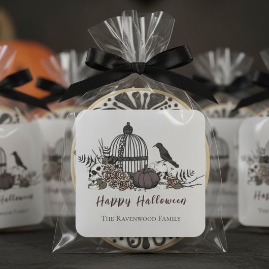 ライトグエレガントレーゴシックハッピーハローウィン スクエアシール