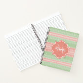 ライトグガーリーリーンニットコーラルピンクストライプ色の名前 ノートブック (内部)