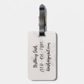 ライトグスタイリッシュレーモノグラム名ミニマルモダンリスト ラゲッジタグ (裏面縦)