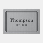 ライトグパーソナライズされたレーファミリー姓モノグラム ドアマット (正面)