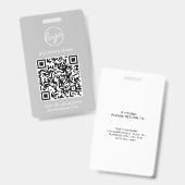 ライトグパーソナライズされたレーロゴQRコードID従業員 バッジ (正面&裏面)