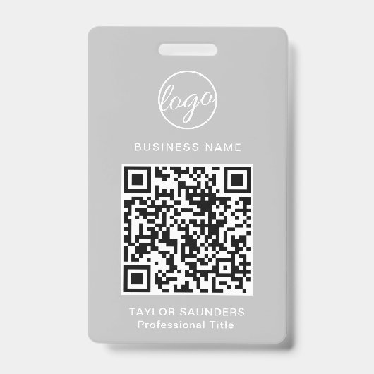 ライトグパーソナライズされたレーロゴQRコードID従業員 バッジ (正面)