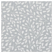 ライトグモダンレイ上の白い植物葉のパターン ファブリック (クローズアップ)