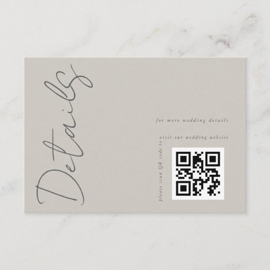ライトグモダンレイQRコードの結婚詳細 エンクロージャーカード (正面)
