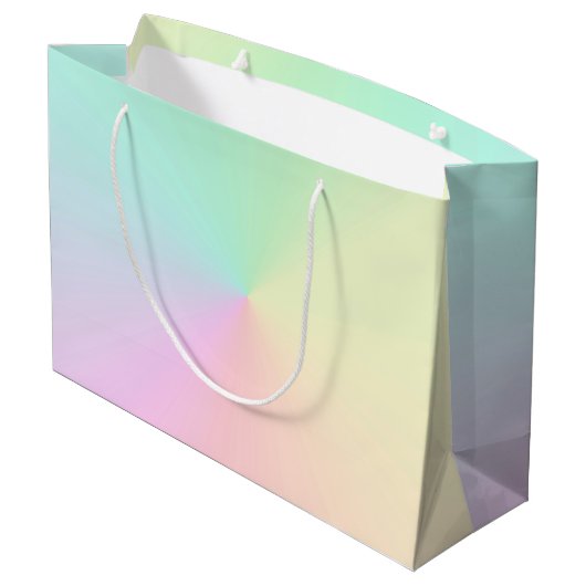 ライトグラディエントグラデーションレインボーパステルエステティック ラージペーパーバッグ (裏面アングル)