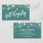 ライトグランジスクリプカジュアルトティール（緑がかった色）ギフトレジストリ エンクロージャーカード (正面/裏面)