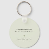 ライトグリーンあなたの写真を追加カスタム卒業ゲスト キーホルダー (裏面)