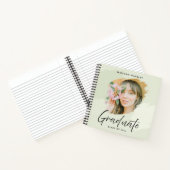 ライトグリーンあなたの写真を追加カスタム卒業ゲスト ノートブック (内部)