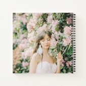 ライトグリーンあなたの写真を追加カスタム卒業ゲスト ノートブック (裏面)