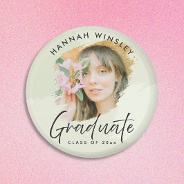 ライトグリーンあなたの写真を追加カスタム卒業ゲスト マグネット