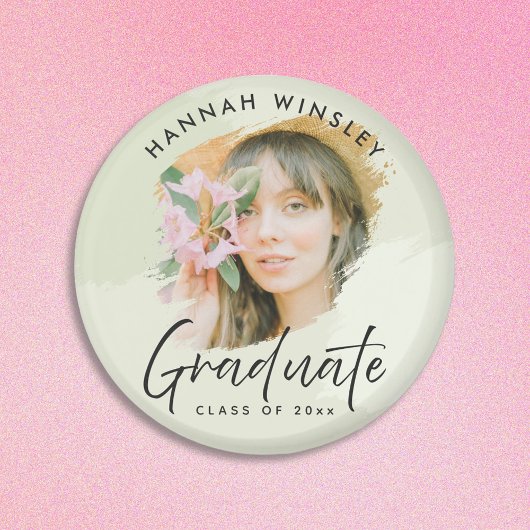 ライトグリーンあなたの写真を追加カスタム卒業ゲスト マグネット