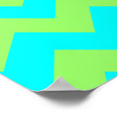 ライトグリーンとアクアジグザグ ポスター (角)