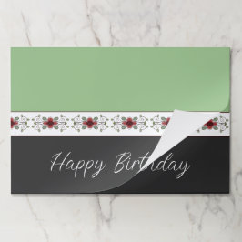 ライトグリーンとソフトブラックの紙ランチョンマット ペーパーパッド