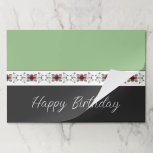 ライトグリーンとソフトブラックの紙ランチョンマット ペーパーパッド