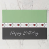 ライトグリーンとソフトブラックの紙ランチョンマット ペーパーパッド (正面)