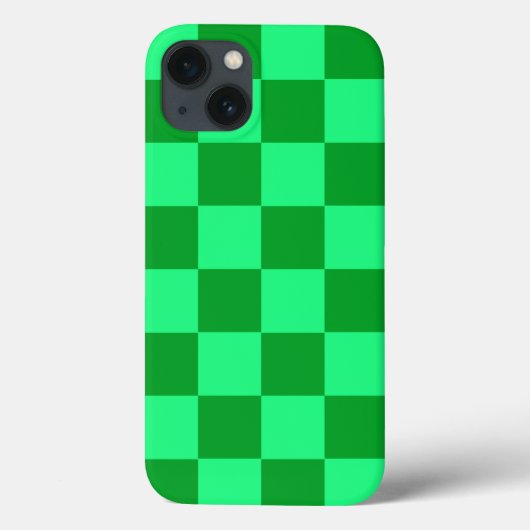 ライトグリーンとダークグリーン市松模様にデザイン Case-Mate iPhoneケース (裏面)