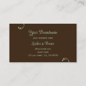 ライトグリーンとブラウン華美(ポートレート写真) 名刺 (裏面)