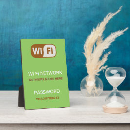 ライトグリーンのシンプルでエレガントなWiFi情報 フォトプラーク