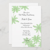 ライトグリーンのデイジー ウェディング後のブランチ 招待状 (正面/裏面)