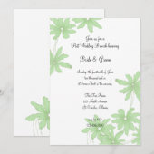ライトグリーンのデイジー 結婚式後ブッフェ 招待状 (正面/裏面)