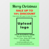 ライトグリーンのビジネスクリスマスセール ウィンドウサイン (シート)