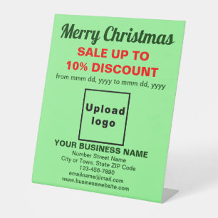 ライトグリーンのビジネス向けクリスマスセール 台座サイン